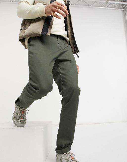 Pantalones acolchados de corte slim en color caqui de ASOS DESIGN (parte de  un conjunto)