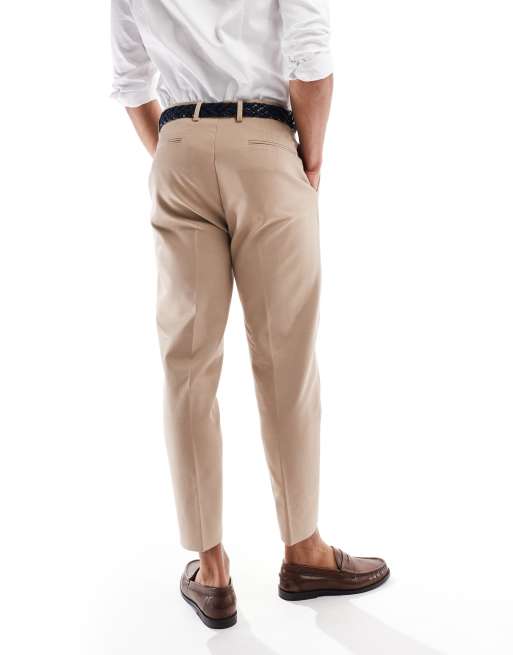 Chinos de vestir marrón claro de corte tapered de algodón de ASOS DESIGN, 2 de 5