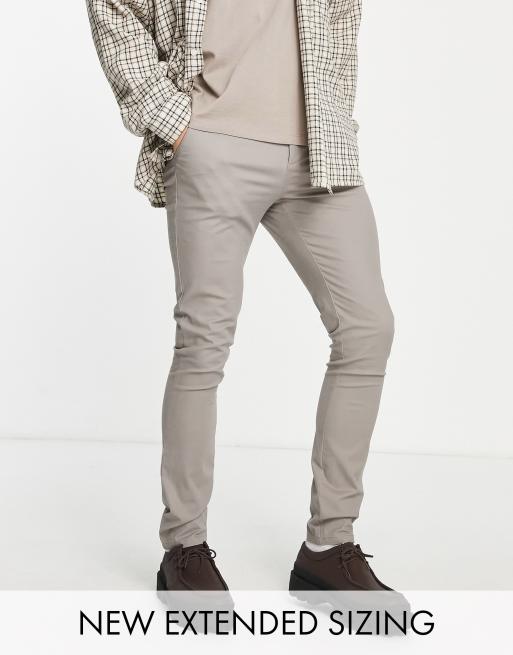 Chinos gris claro de corte superpitillo de ASOS DESIGN