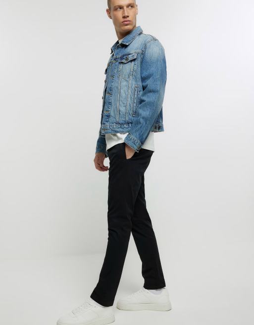 Chinos negros de corte pitillo de River Island