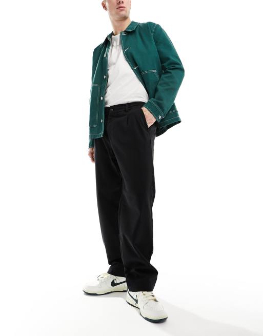 Chinos negros de corte suelto con cintura elástica de Jack & Jones