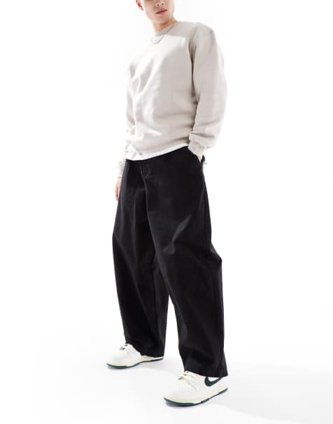 Chinos negros holgados y extragrandes de ASOS DESIGN - view 1