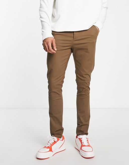 Chinos pitillo marrones de ASOS DESIGN