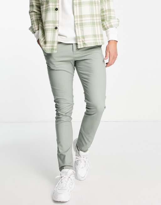 Chinos verde claro de corte pitillo de ASOS DESIGN