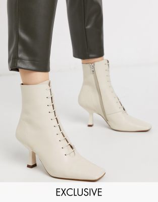 tie up ankle boots with heel