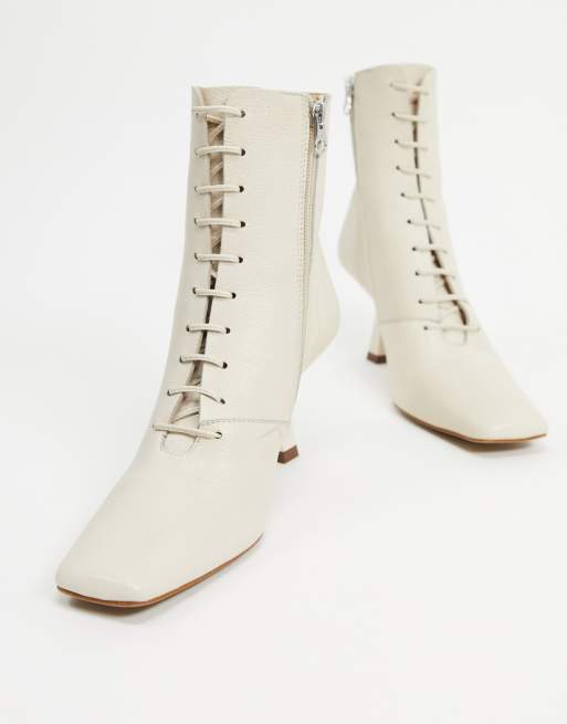 Ivory lace up boots sale