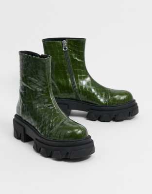 green croc ankle boots