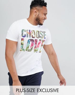 Choose Love – Plus x Wilderness Festival – Help Refugees – T-shirt i ekologisk bomull-Vit
