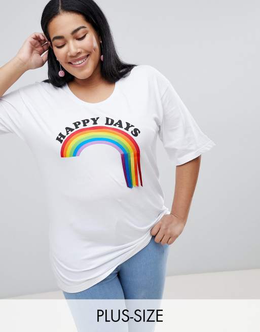 Chorus – Plus – T-shirt med regnbågsfärgade band