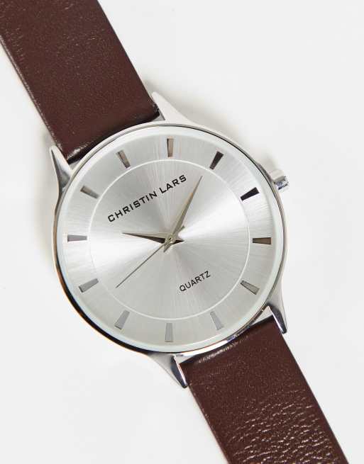 Christian Lars – Herrenuhr mit Lederarmband in Hellbraun, 2 von 4