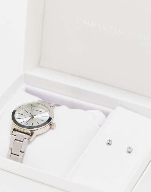 Christian Lars - Set regalo con orologio e orecchini argento