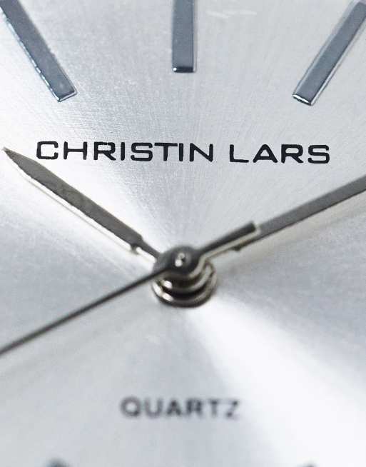 Christian Lars Womens chunky link strap watch in silver, 3 of 4