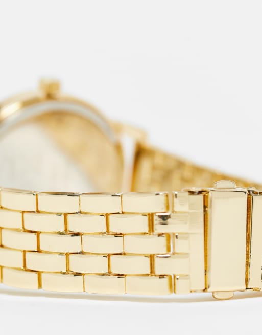 Christin Lars – Armbanduhr in Gold-Optik mit breiten Gliedern, 3 von 4