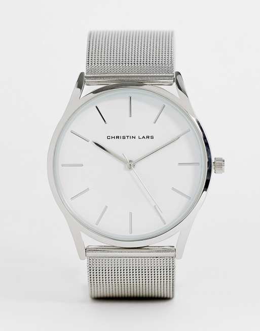 Christin Lars - Bracelet-montre en résille en acier inoxydable - Argenté