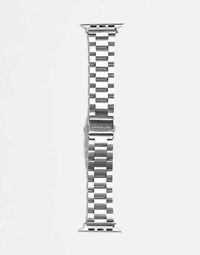 Christin Lars chunky link smart watch strap in silver