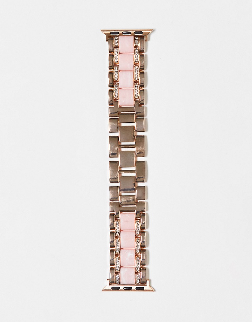 Christin Lars chunky smart watch strap in pink-Gold