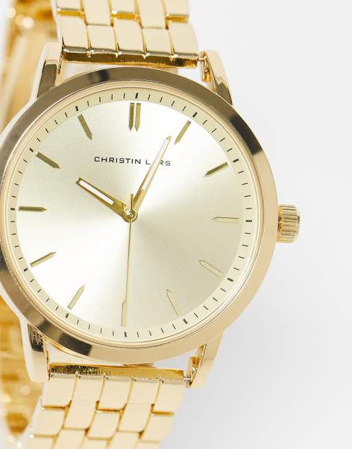Christin Lars - Horloge met grove schakels in goud