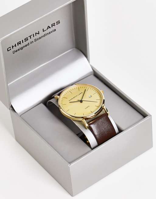 Smal discount gouden horloge