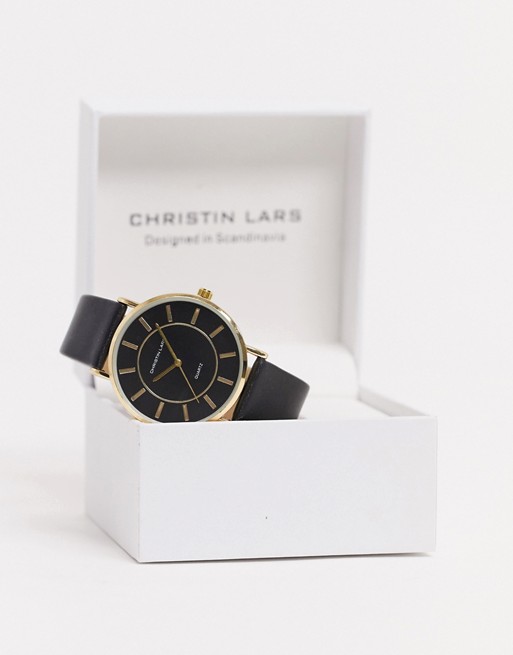 Christin Lars leather strap watch