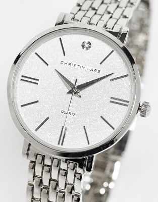 Christin Lars Link Bracelet Watch In Silver ModeSens