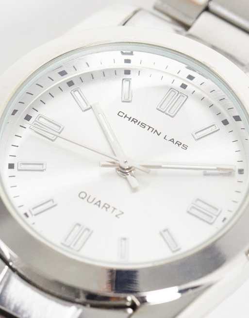 Christin Lars - Montre-bracelet à maillons épais - Argenté, 3 de 4