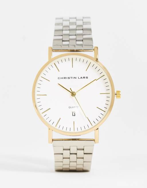 Christin Lars Montre bracelet homme en acier inoxydable avec