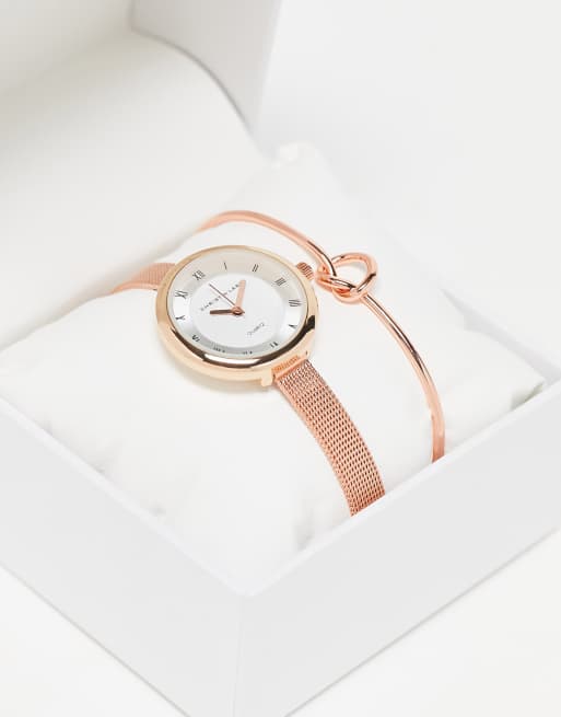 Christin Lars - Set regalo con orologio e bracciale color oro rosa