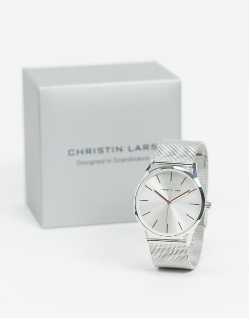 Christin Lars silver watch ASOS