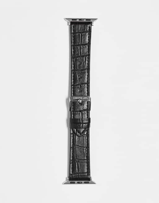 Christin Lars smart watch strap in black croc
