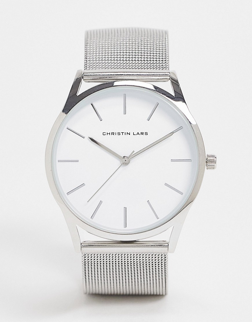 Christin Lars - Verstelbaar horloge van roestvrijstalen mesh-Zilver