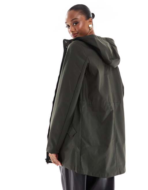 Chubasquero caqui intenso con capucha y acabado revestido de Vero Moda Tall, 4 de 4