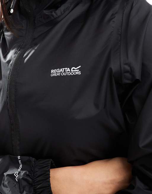 Chubasquero negro impermeable para mujer Pack-It III de Regatta, 3 de 4