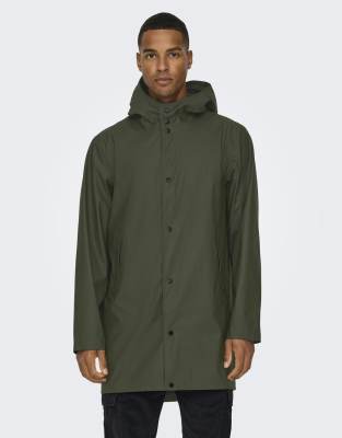 Chubasquero verde de ONLY & SONS