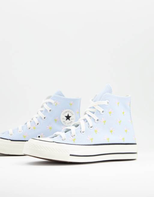 Blue best sale floral converse