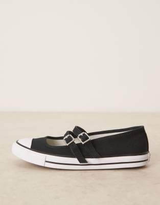 Converse Chuck Taylor All Star Dainty Mary Jane Ballet Flats In Black
