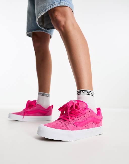 Vans rosas hotsell de cuero