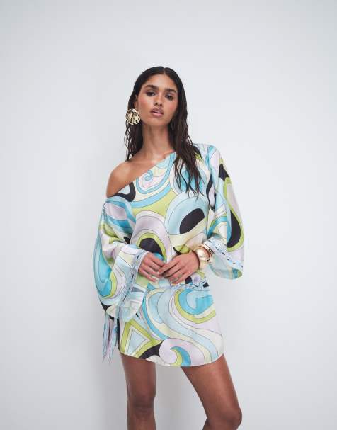 Cin Cin Colada off the shoulder mini dress in mars blue - view 1