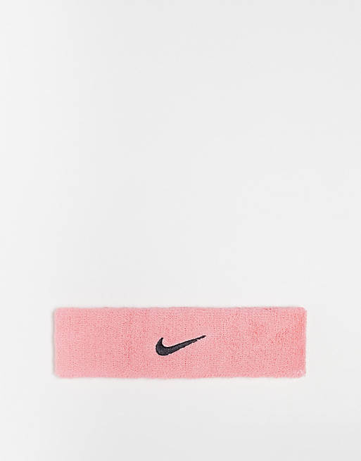 Tiempo de día Activar Oh querido Cinta para el pelo rosa unisex con logo Swoosh de Nike | ASOS