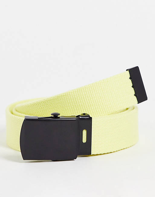 Hombre Cinturones | Cinturón amarillo de cincha de ASOS DESIGN - GC89654