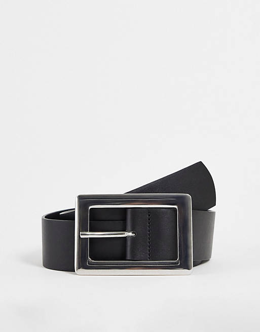 Mujer Cinturones | Cinturón ancho con hebilla cuadrada gruesa de ASOS DESIGN - UT17832