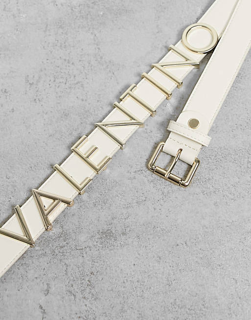 Mujer Cinturones | Cinturón blanco con logo Emma Winter de VALENTINO BAGS - KM91232