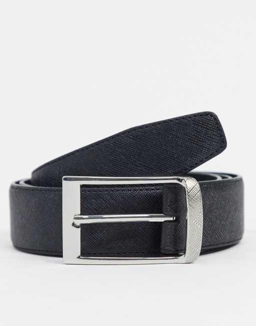 Cinturón con hebilla curvada en negro de River Island