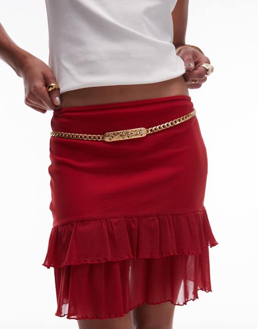 Cinturón de cadena dorada de la colección con Kaia Gerber de Mango