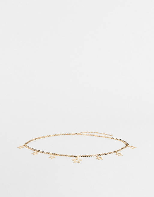 Mujer Cinturones | Cinturón de cadena dorado con charms de estrellas de ASOS DESIGN - FP49868