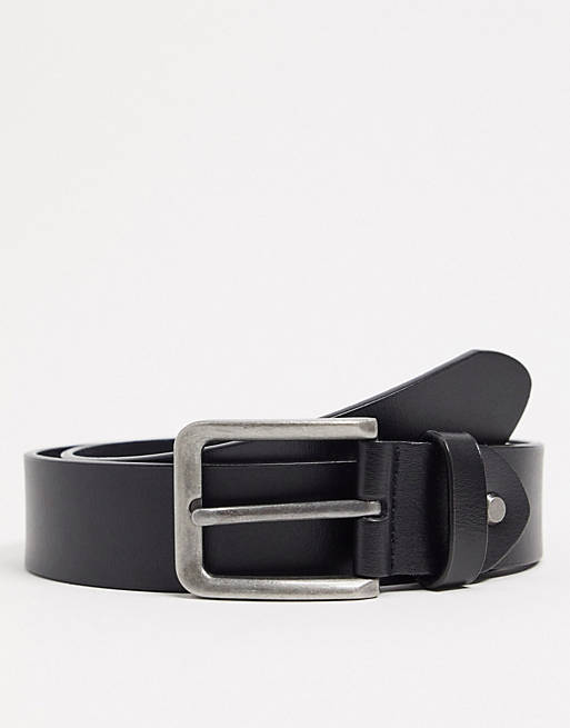 Cinturón de cuero en negro de Only & Sons