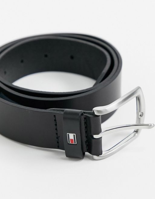 Cinturón de cuero en negro de 3.5 cm New Denton de Tommy Hilfiger