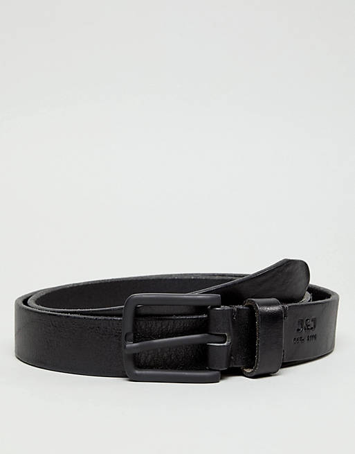 Cinturón de cuero negro de Jack & Jones