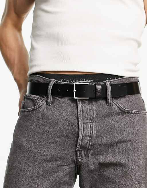 Cinturón de cuero negro Mino de Calvin Klein