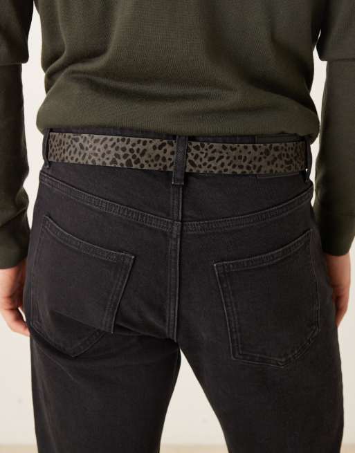 Cinturón de estilo wéstern con estampado de leopardo de cuero de ASOS DESIGN, 3 de 3