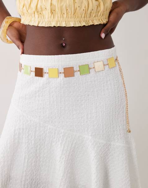 Cinturón dorado de cadena con detalles de resina de South Beach - view 1